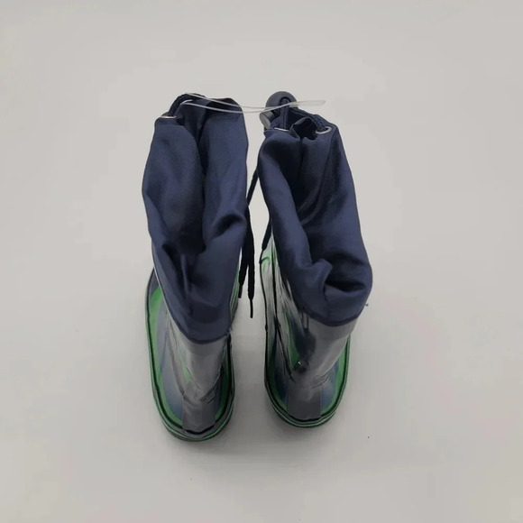 New Impidimpi BABY TODDLER BOYS RUBBER RAIN BOOTS Striped Navy Green SZ 8 - Picture 8 of 10